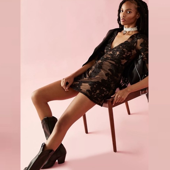 New Free People For Love & Lemons Temecula Mini Dress Size XL - Picture 4 of 12